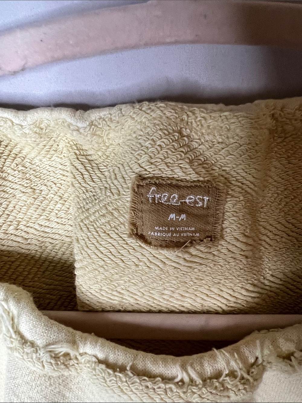 Free People Cream Raw Edge Oversized Sweatshirt - Picture 2 of 12